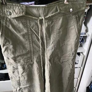 Wide leg linen blend pants